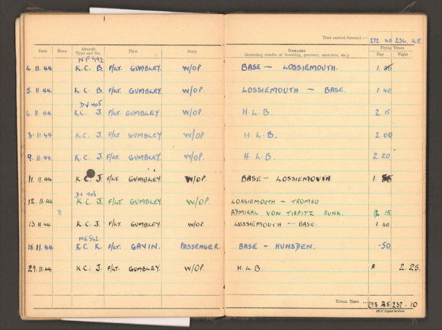 Grimes logbook Tirpitz
